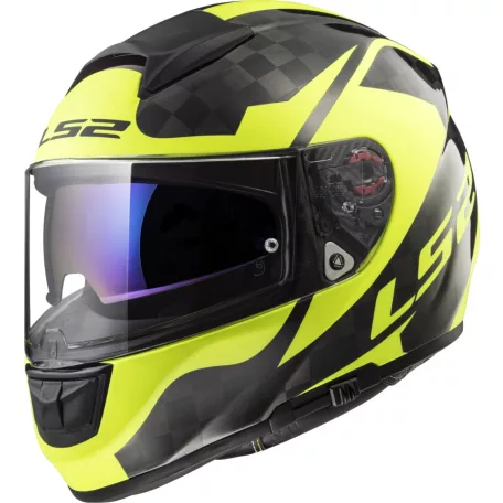 LS2 FF397 Zárt Bukósisak Vector C Shine Carbon, Sárga XXL