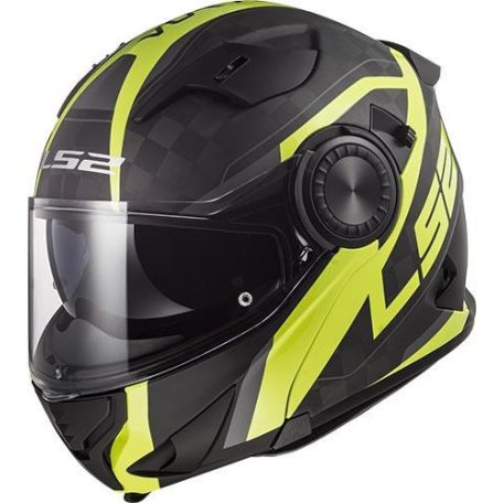 LS2 FF313 Felhajtható Bukósisak Vortex Karbon Héj / Sárga XS