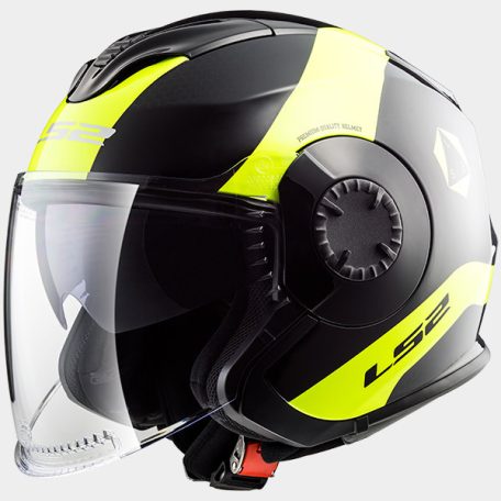 LS2 OF570 Nyitott Bukósisak Technik Fekete / Sárga XS