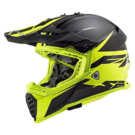 LS2 MX437 Cross Bukósisak Fast Evo Roar Matt Fekete Sárga XXL