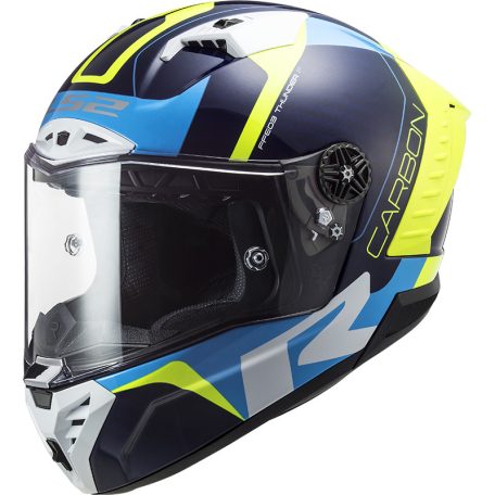 LS2 FF805 Zárt Bukósisak Thunder C Racing1 Gl.Kék H-V Sárga L
