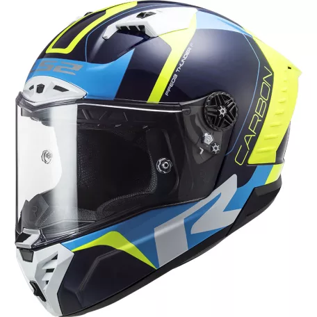 LS2 FF805 Zárt Bukósisak Thunder C Racing1 Gl.Kék H-V Sárga S