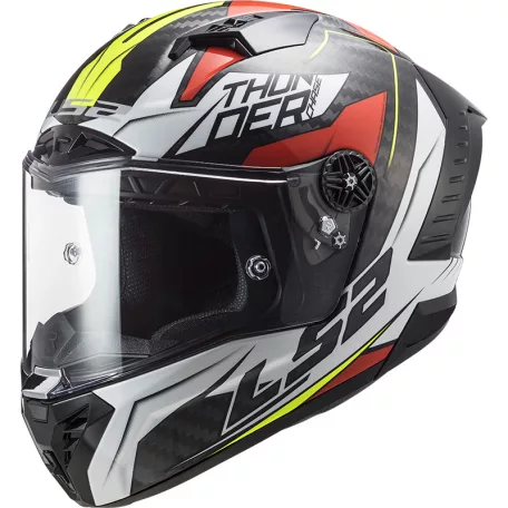 LS2 FF805 Zárt Bukósisak Thunder C Chase Fényes Fehér Piros L