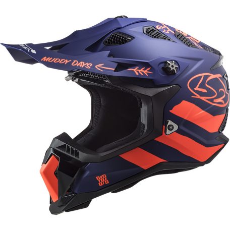 LS2 MX700 Cross Bukósisak Subverter Cargo Matt Kék Fluo XXXL