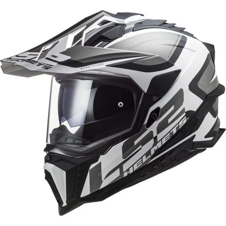 LS2 MX701 Explorer Alter Cross Bukósisak Matt Fekete Fehér XS