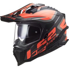   LS2 MX701 Explorer Alter Cross Bukósisak Matt Fekete Fl.Narancs L