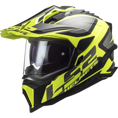 LS2 MX701 Explorer Alter Cross Bukósisak Matt Fekete / Vsárga XXL