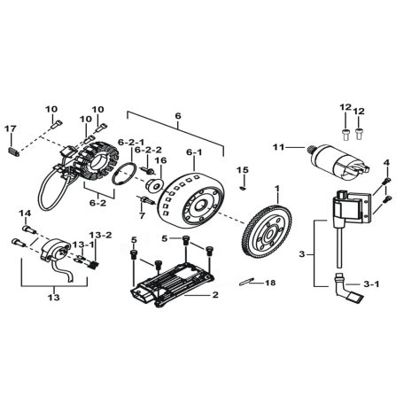 MOTORINDÍTÁS、REPÜLŐMÁGNES、ECU