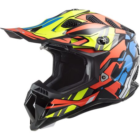 LS2 MX700 Cross Bukósisak Subverter Rascal Gl.Fekete Fl.Narancs XL