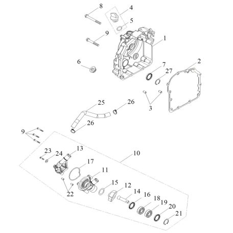 R.CRANKCASE, VÍZPUMPA