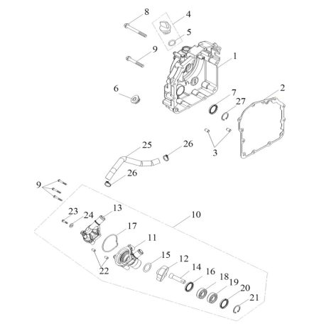 R.CRANKCASE, VÍZPUMPA