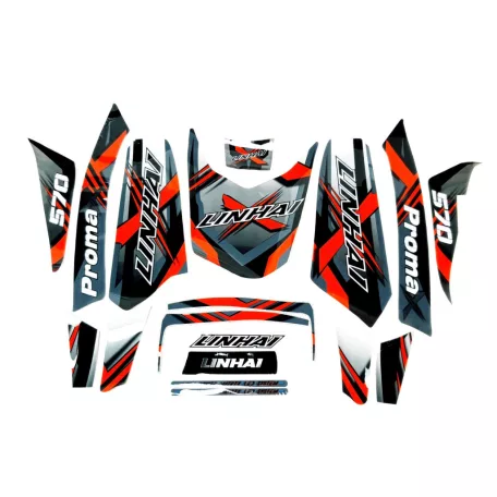 MATRICA KÉSZLET AZ ATV570 PROMAX A LINHAI LOGÓ (FEKETE VAGY PIROS VAGY TEREPSZÍNŰ)