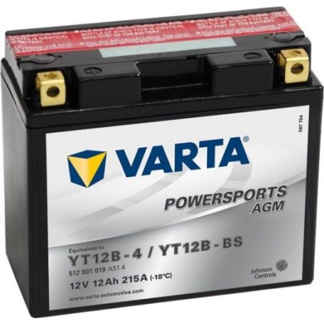 Varta 12V/12Ah-moto LF (YT12B-BS)