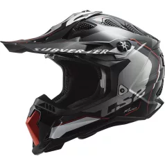   LS2 MX700 Cross Bukósisak Subverter Arched Fekete Silver Titan
