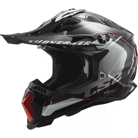 LS2 MX700 Cross Bukósisak Subverter Arched Fekete Silver Titan