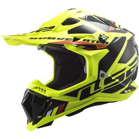 LS2 MX700 Cross Bukósisak Subverter Stomp H-V Sárga Fekete M