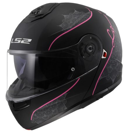 LS2 FF908 STROBE II LUX M.Fekete Rózsaszín-06 XXL