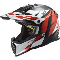 LS2 MX437 FAST EVO MINI STRIKE FEKETE FEHÉR PIROS