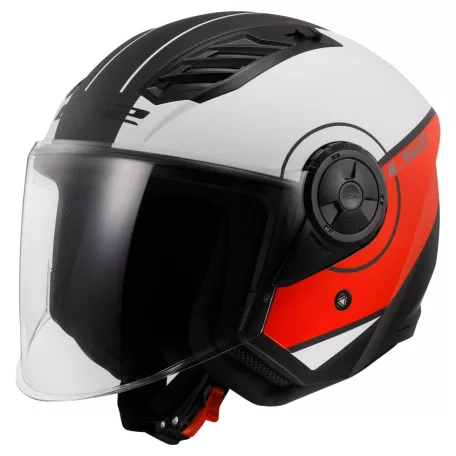 Bukósisak LS2 OF616 AIRFLOW II COVER MATT WHITE RED-06