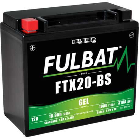 FULBAT GEL akkumulátor 12V/18Ah FTX20-BS (YTX20-BS) ACCESS SHADE, XTREME, ARCTIC CAT, HARLEY DAVIDSON