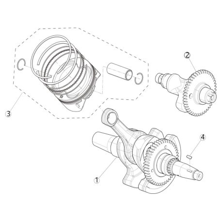 CRANKSHAFT CONNECTING ROD AND PISTON
