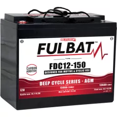   FULBAT akkumulátor 12V/150Ah FDC12-180 mélyciklusú AGM karbon