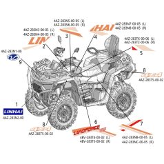 DECALS (LINHAI) (ORANGE、WHITE INJECTION FENDERS)