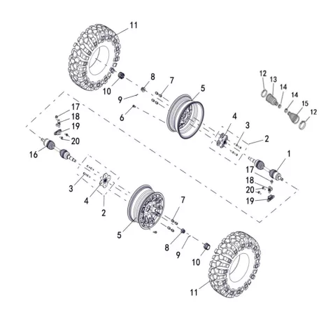 WHEEL REAR (ABS) (LOCK RING STYLE)