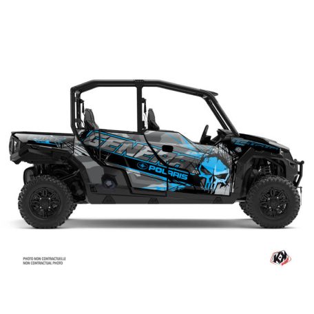 Karosszéria védő dekor matrica készlet  SSV POLARIS Evil Szürke/Kék Széria