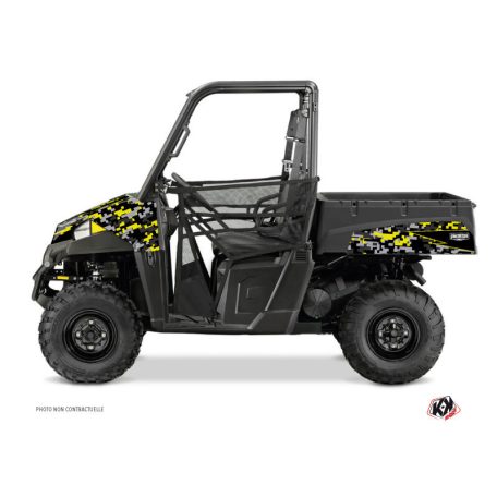 Karosszéria védő dekor matrica készlet  SSV POLARIS Predator Fekete/Szürke/Sárga Széria