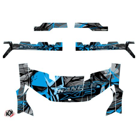 Karosszéria védő dekor matrica készlet  SSV POLARIS Evil Szürke/Kék Széria