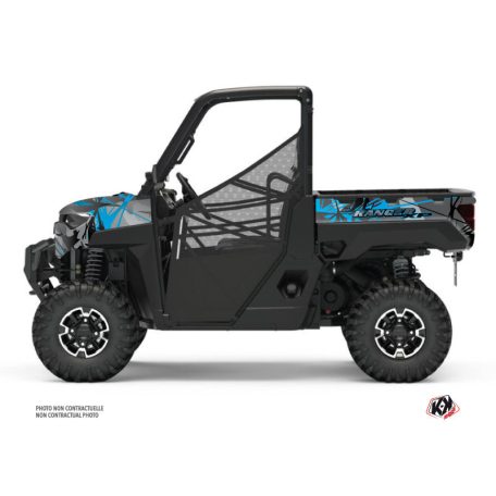 Karosszéria védő dekor matrica készlet  SSV POLARIS Evil Szürke/Kék Széria