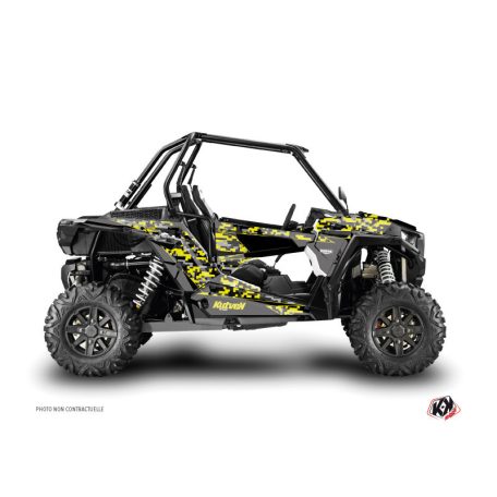 Karosszéria védő dekor matrica készlet  SSV POLARIS Predator Fekete/Szürke/Sárga Széria