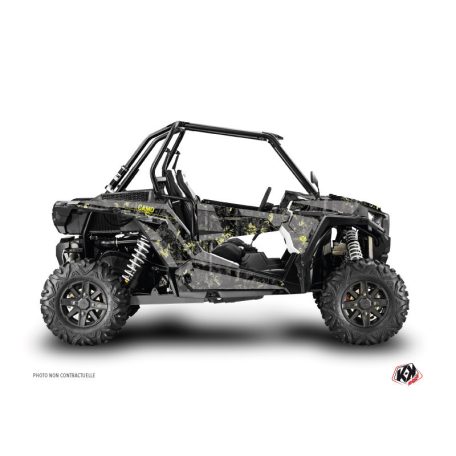 Karosszéria védő dekor matrica készlet  SSV POLARIS Camo Fekete/Sárga Széria
