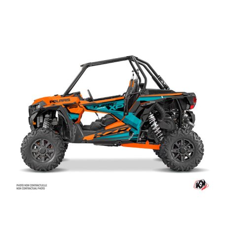 Karosszéria védő dekor matrica készlet  SSV POLARIS Titanium Narancsszínű/Kék Széria