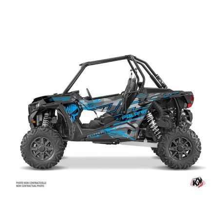 Karosszéria védő dekor matrica készlet  SSV POLARIS Evil Szürke/Kék Széria