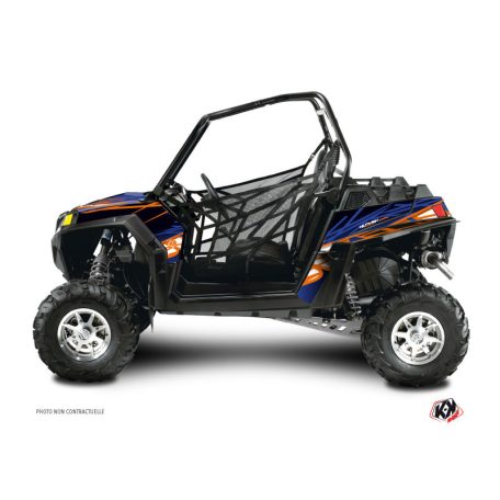 Karosszéria védő dekor matrica készlet  SSV POLARIS Eraser Kék/Narancsszínű Széria