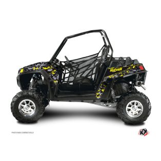   Karosszéria védő dekor matrica készlet  SSV POLARIS Predator Fekete/Szürke/Sárga Széria