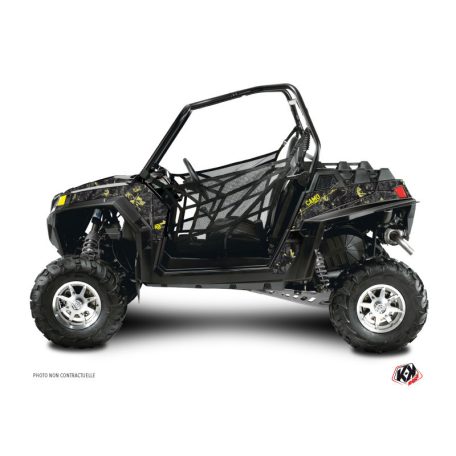 Karosszéria védő dekor matrica készlet  SSV POLARIS Camo Fekete/Sárga Széria