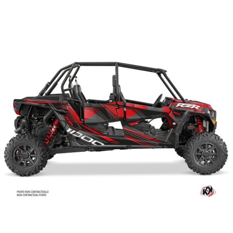 Karosszéria védő dekor matrica készlet  SSV POLARIS Graphite Fekete/Piros Széria