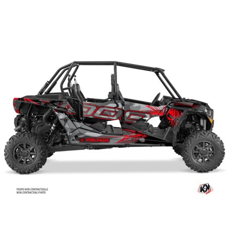 Karosszéria védő dekor matrica készlet  SSV POLARIS Evil Szürke/Piros Széria