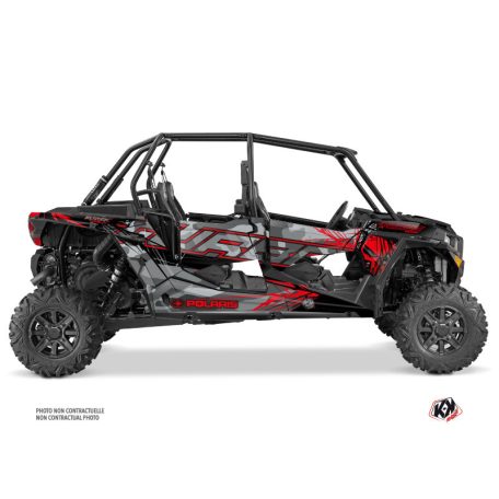 Karosszéria védő dekor matrica készlet  SSV POLARIS Evil Szürke/Piros Széria