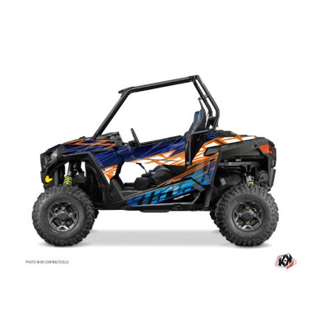 Karosszéria védő dekor matrica készlet  SSV POLARIS Eraser Kék/Narancsszínű Széria