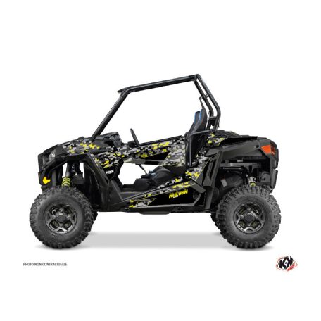 Karosszéria védő dekor matrica készlet  SSV POLARIS Predator Fekete/Szürke/Sárga Széria