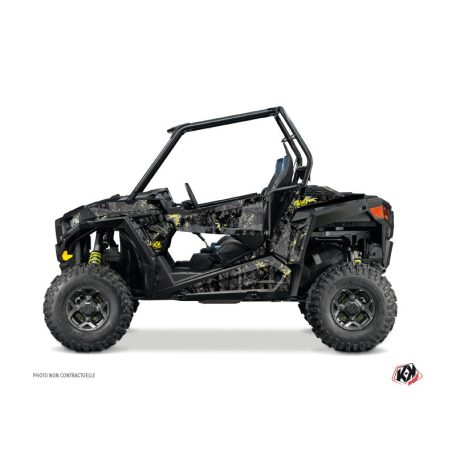 Karosszéria védő dekor matrica készlet  SSV POLARIS Camo Fekete/Sárga Széria