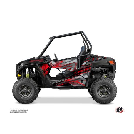 Karosszéria védő dekor matrica készlet  SSV POLARIS Evil Szürke/Piros Széria