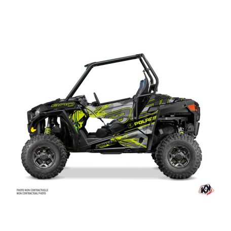 Karosszéria védő dekor matrica készlet  SSV POLARIS Evil Szürke/Zöld Széria