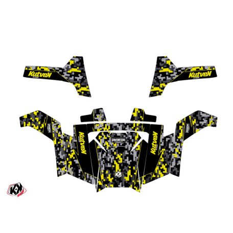 Karosszéria védő dekor matrica készlet  SSV POLARIS Predator Fekete/Szürke/Sárga Széria