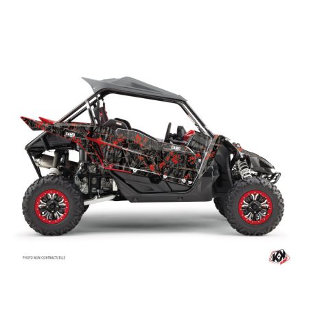 Karosszéria védő dekor matrica készlet  SSV YAMAHA Camo Fekete/Piros Széria
