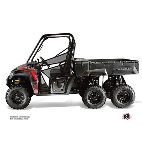 Karosszéria védő dekor matrica készlet  SSV POLARIS Evil Szürke/Piros Széria